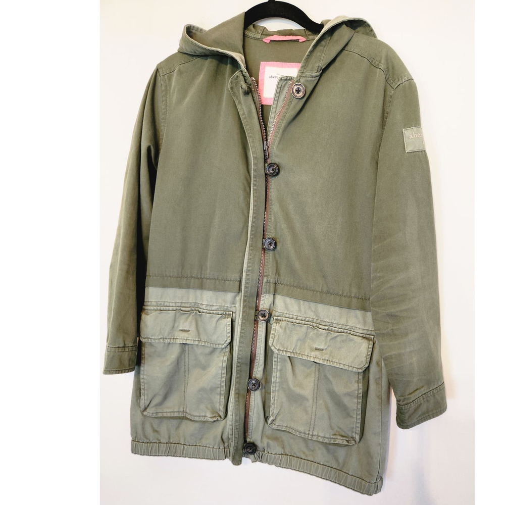 Abercrombie Kids Olive Green Twill Jacket‎ size Large